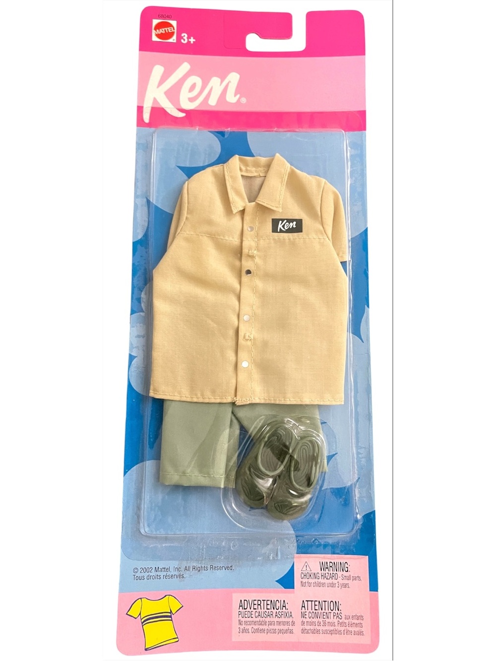 Mattel Barbie Ken Casual Outfit Green Shorts Tan Shirt Sandals Fashion Avenue